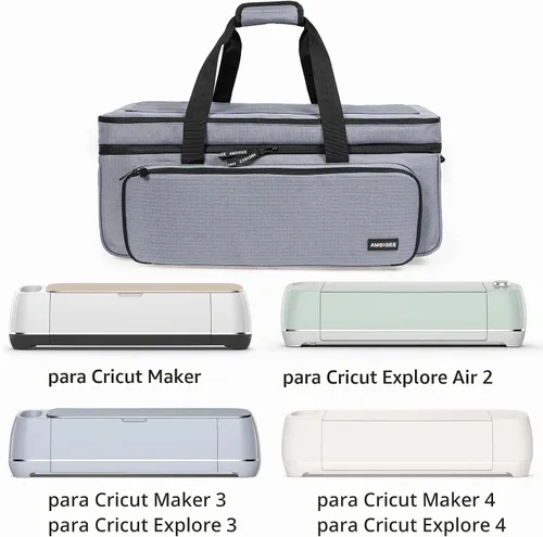 Vista 3 de Estuche de transporte de doble capa para Cricut Maker 4/3, Explore Air 2/3 Gris