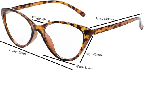Vista 4 de oriopxic Gafas de distancia de ojo de gato para mujer, gafas retro para miopía