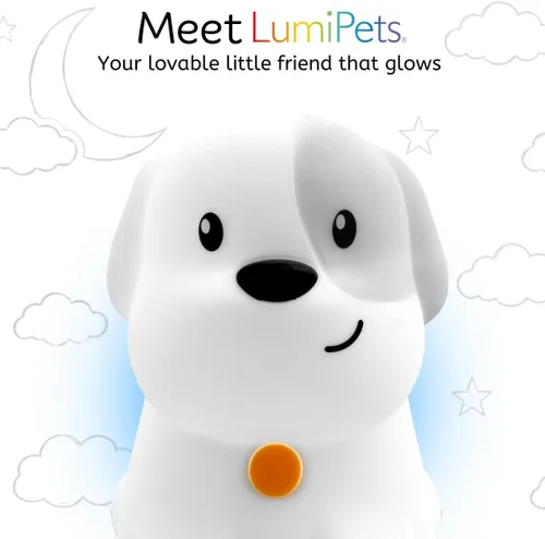 Vista 2 de Lumipets Pepper The Puppy Dog - Luz nocturna de silicona blanda para niños Bonita luz nocturna con control remoto y control táctil