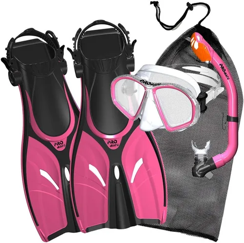 Vista 10 de Promate Youth Snorkel juego de antiparras y patas de rana