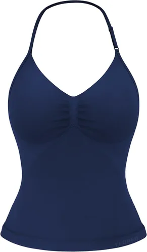 Vista 18 de YEOREO SoftHue Impact Longline Top de Tirantes para Mujer Camiseta sin Mangas Halter para Ejercicio sin Espalda Gimnasio Longline con Correa