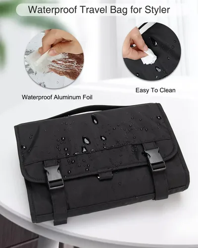Vista 4 de TANTO Bolsa de transporte de viaje para secador de pelo, herramientas para el cabello, estuche organizador para Dyson impermeable, a prueba