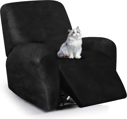 Vista 12 de ANARACHON Fundas para sillas reclinables con aspecto de cuero, funda elástica de 4 piezas, funda suave para silla reclinable, protector de muebles