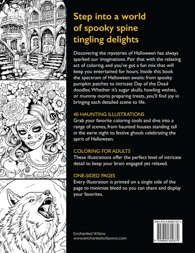 Vista 2 de Halloween Coloring Book For Adults with Spooky Holiday Designs