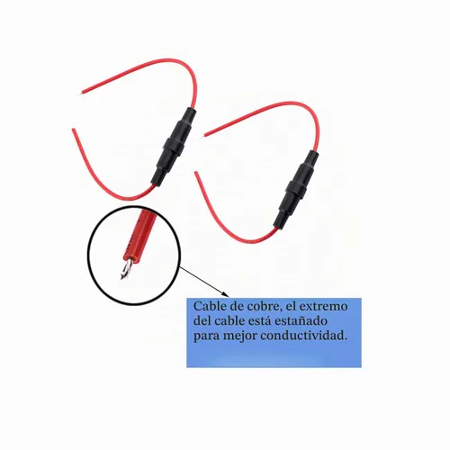 Vista 5 de Portafusibles automotrices para coche, tipo tornillo en línea de 5 x 20 mm, con cable de 18 AWG, paquete de 10
