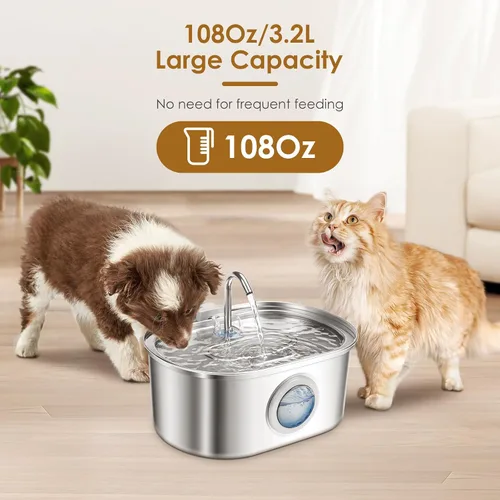 Vista 4 de Regaderos de ganado activados por animales, fuente de agua para gatos, fuente de agua para mascotas, fuente de agua para mascotas de acero