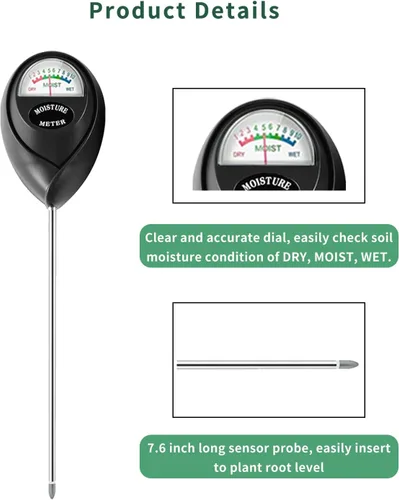Vista 4 de Censinda Medidor de humedad del suelo, monitor de humedad del suelo para plantas de casa, sensor de humedad del higrómetro del suelo para interiores