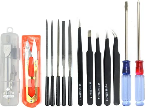 Vista 2 de Kit de herramientas profesionales de 56 piezas, modelador, herramientas básicas, juego de manualidades, kit de herramientas de construcción