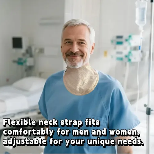 Vista 7 de Funda de traqueotomía para adultos, protector de estoma de cuello transpirable, protector de estoma de traqueotomía de algodón suave para polvo