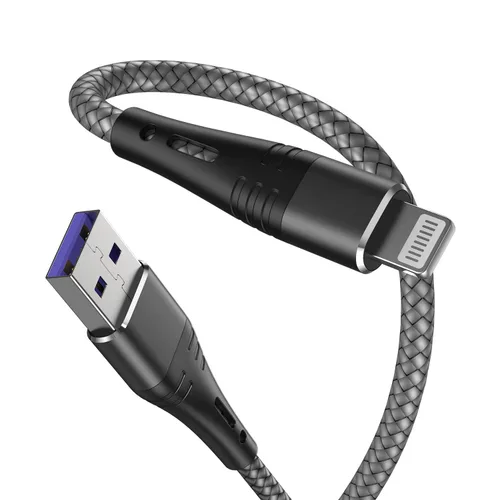 Vista 8 de [Certificado Apple MFi] Paquete de 2 cargadores de iPhone de 6.6 pies, cable Lightning de 6.6 pies de largo, cable trenzado de carga USB
