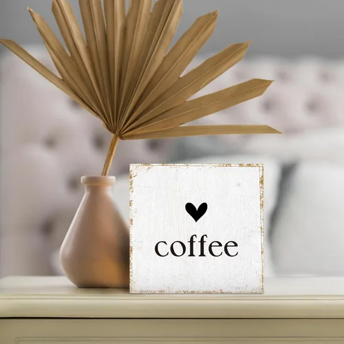 Vista 2 de Letreros de caja de madera de café para cafetería, decoración de cafetería, decoración retro de café para estación de café, decoración de letrero