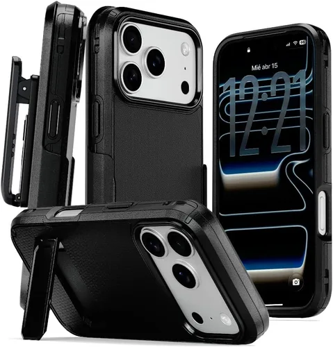 Vista 20 de MOTIVE Funda para iPhone 15 con clip para cinturón, magnética compatible con MagSafe, combo de funda de carcasa a prueba de golpes, funda para Negro