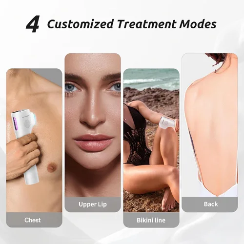 Vista 8 de Dispositivo de depilación láser para mujeres y hombres, IPL zafiro sin dolor con sistema de enfriamiento de hielo 40F, depilación segura y duradera