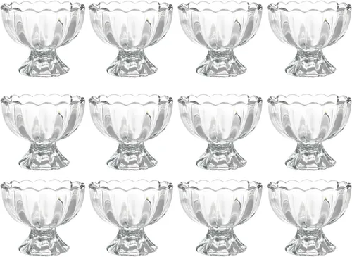 Vista 10 de Tazón de postre para helado, juego de 6, 6oz de cristal vintage con base pesada, taza para helado, fruta, postre, aperitivo, condimento (6)
