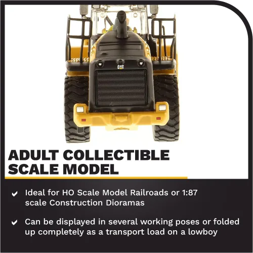 Vista 3 de Diecast Masters 1:87 Escala Caterpillar 966M Cargadora de ruedas, Camiones para gatos y equipos de construcción HO Scale Series Modelo 85948