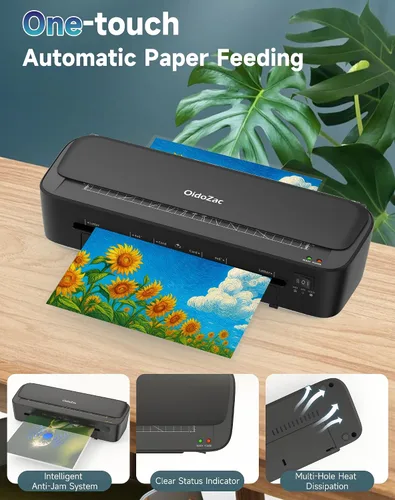 Vista 2 de Máquina Laminadora OidoZac, Tecnología Antiatasco de 11 en 1 con 36 Hojas Laminadoras, Laminadora Térmica de 9 Pulgadas A4, Máquina Laminadora A4