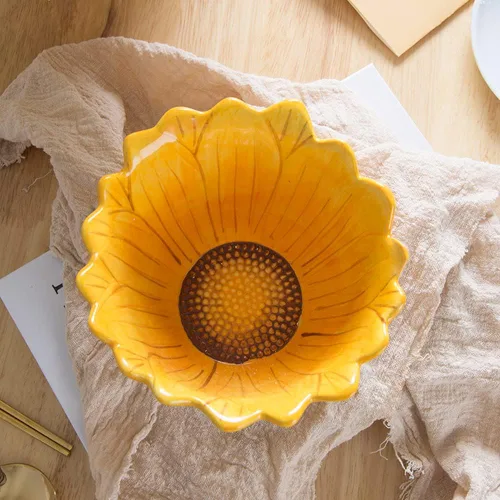 Vista 2 de Tazón de caramelo de 6 pulgadas, cuenco de aperitivos en forma de girasol.