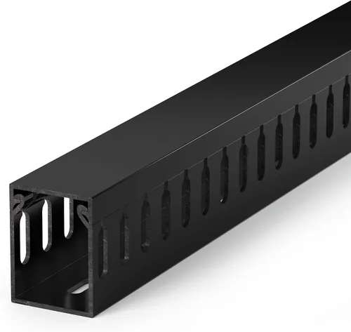 Vista 34 de ZhiYo Canaleta de gestión de cables para rack de servidores de 1.4 pulgadas de alto x 1.6 pulgadas de ancho, kit de conductos de cable de 12 pies