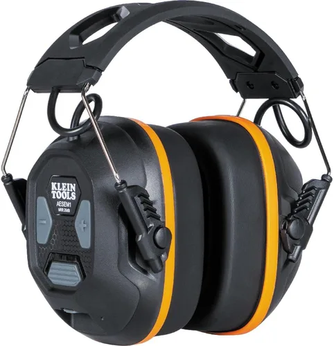 Vista 11 de Klein Tools AESEM1 Orejeras de seguridad de protección auditiva con tecnología Bluetooth, NRR 20dB, tiempo de funcionamiento de 70 horas