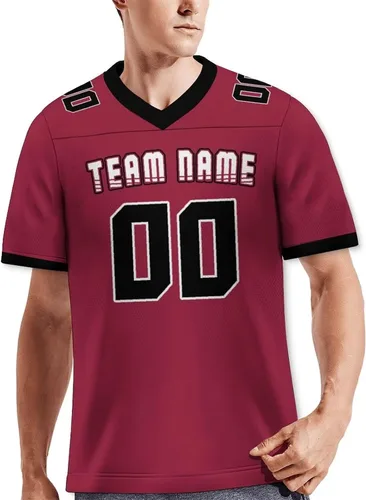 Vista 3 de Custom Plain Football Jersey Men Women Youth Kid StitchedPrinted Personalized Team Name Number Fan Apparel S-7XL