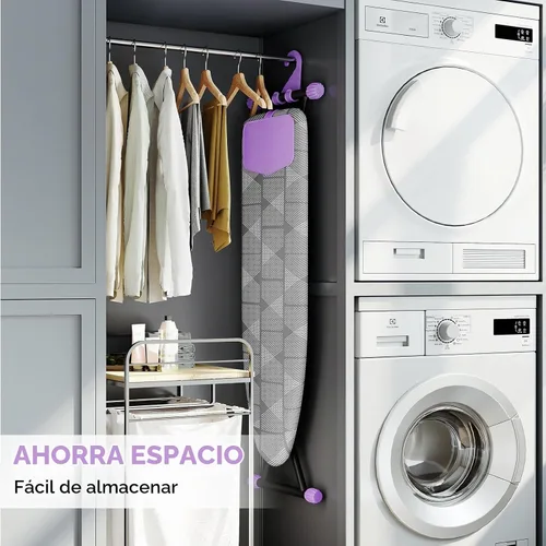 Vista 7 de Tabla de planchar plegable de 7 niveles con soporte para hierro 13 x 43 in, alloy structure, height adjustable, safety lock, foldable easy storage