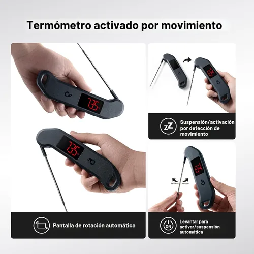 Vista 7 de Termómetro digital profesional para carne, lectura instantánea de 1 segundo, precisión de ± 0.5 ℉, termómetro de alimentos certificado NIST y NSF