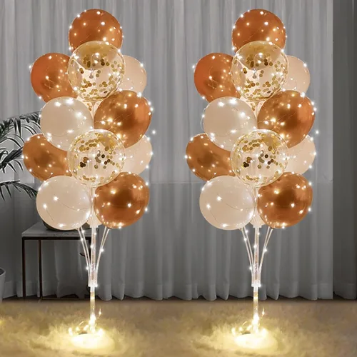 Vista 9 de Cicicooie - Juego de 2 soportes para globos para decoración de fiesta Negro