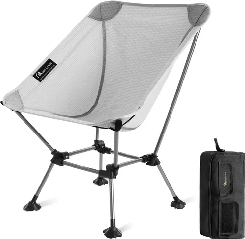 Vista 9 de MOON LENCE Silla de camping Plus, comodidad y tamaño mejorados, aún compacta y ligera, silla portátil plegable para mochilero y senderismo, Negro