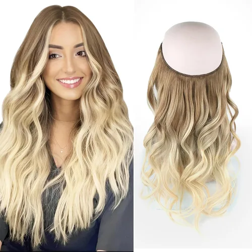 Vista 30 de Sassina Extensiones de Cabello con Alambre Invisible Cabello Humano Real con Alambre Transparente Tamaño Ajustable Clips Seguros Naturales Liso