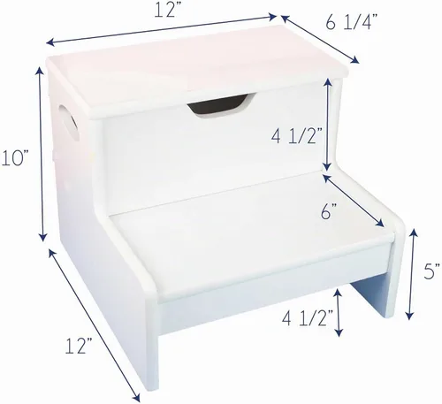 Vista 8 de Taburete personalizado para niños con flores de tallo blanco con almacenamiento