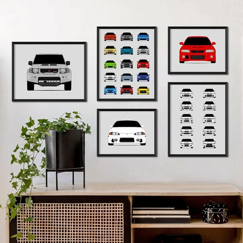 Vista 5 de Custom Car Posters Póster hecho a mano compatible con Mitsubishi Eclipse 2G DSM (1995-1999) Fast and the Furious Print Wall Art Décor Brian O'Connor