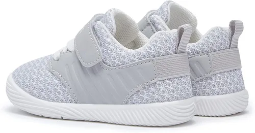 Vista 5 de BMCiTYBM Zapatos para caminar de malla transpirable para bebés, niños y niñas, ligeros, antideslizantes, para primeros pasos, 6, 9, 12, 18, 24 meses