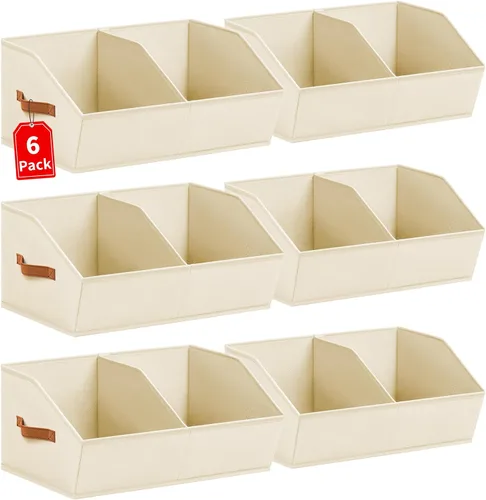 Vista 24 de Homsorout Organizadores de Armario y Contenedores de Almacenamiento - Paquete de 4 Contenedores de Almacenamiento Plegables Divididos Trapezoidales