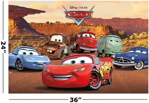 Vista 2 de Cars Pyramid International - Póster (24.0 x 36.0 in), diseño de madera, multicolor Premium