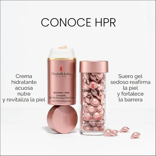 Vista 12 de Elizabeth Arden Retinol + HPR Ceramide Rapid Skin Renewing Water Cream Face Moisturizer, Anti-Aging Wrinkle Treatment, Niacinamide, Hyaluronic Acid