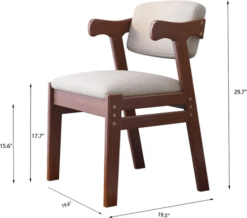 Vista 2 de Silla de estudio para niños Silla de madera de goma Altura ajustable Comedor/Oficina/Ocio Silla (marrón)