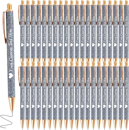 Vista 106 de Bolígrafos de purpurina personalizados con nombre impreso, bolígrafo personalizado con barril de metal, retráctil, bonito y elegante, regalos