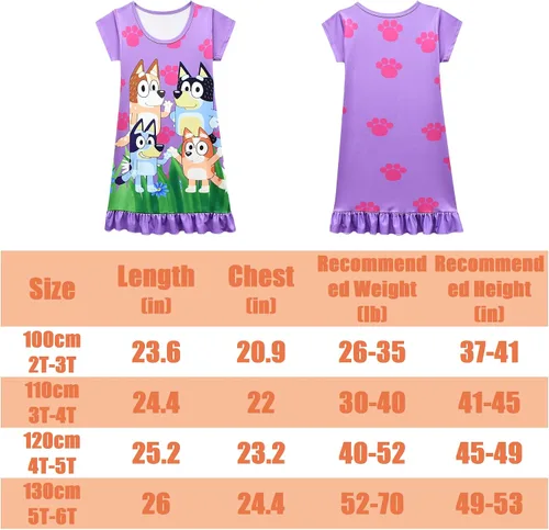 Vista 7 de Blue Puppy Costume for Toddler Girls, Blue Puppy Dress for Girls Little Pink Purple Rose
