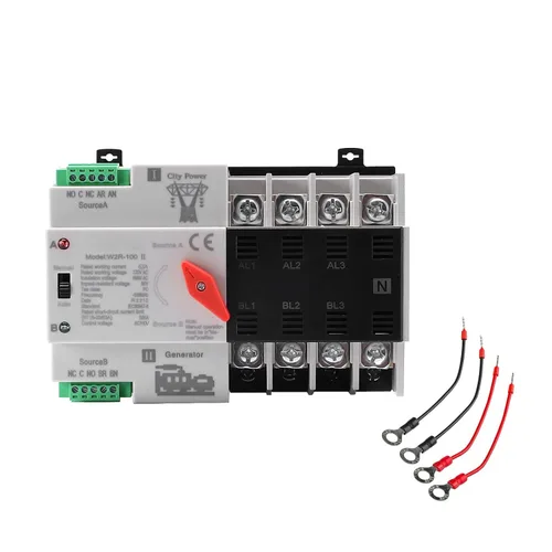 Vista 13 de Interruptor de transferencia automática/manual de 63amp AC110V 2P 50/60Hz, interruptor mini ATS de 2 polos 63A de doble potencia solar