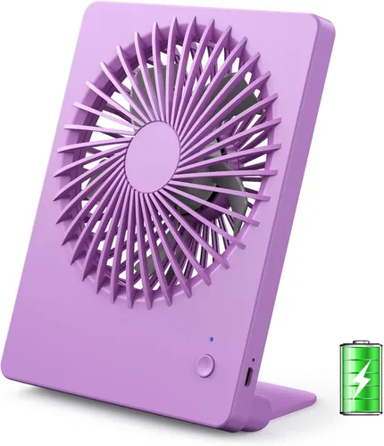Vista 11 de Zuvas Ventilador de escritorio con pilas, recargable de inclinación de 180°, ventilador personal plegable ultra silencioso, pequeño, portátil, de 3