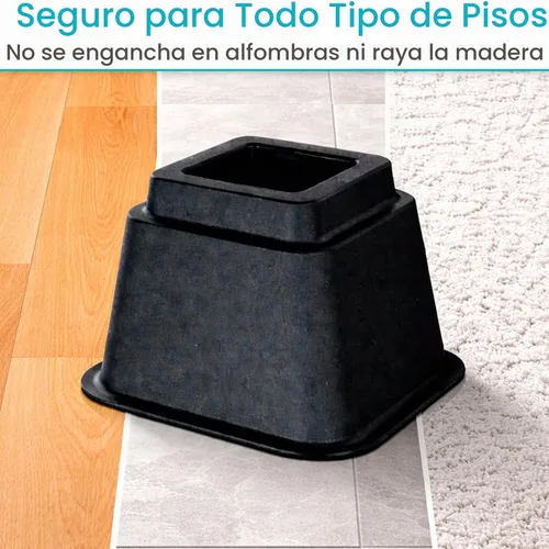 Vista 7 de Vive Elevadores de cama resistentes (paquete de 4, 3 pulgadas), elevadores de muebles para sofá, mesa, escritorio, silla y dormitorio, elevadores