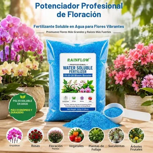Vista 6 de RAINFLOW 10-30-20 Blossom Booster - Fertilizante soluble en agua azul