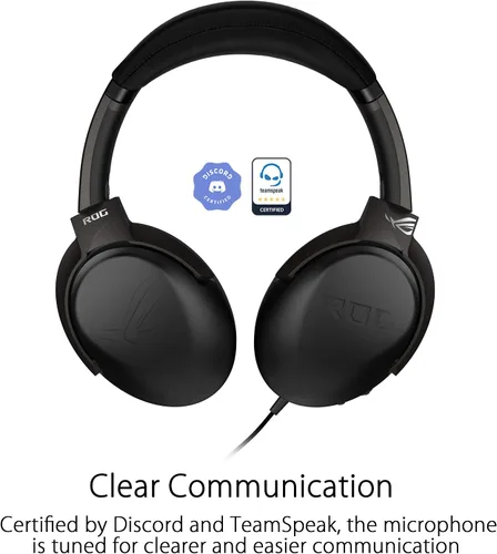 Vista 4 de ASUS ROG Strix Go Gaming Headphones with USB-C Adapter Ai Powered Noise-Cancelling Microphone Over-ear Headphones for PC, Mac, Nintendo Switch
