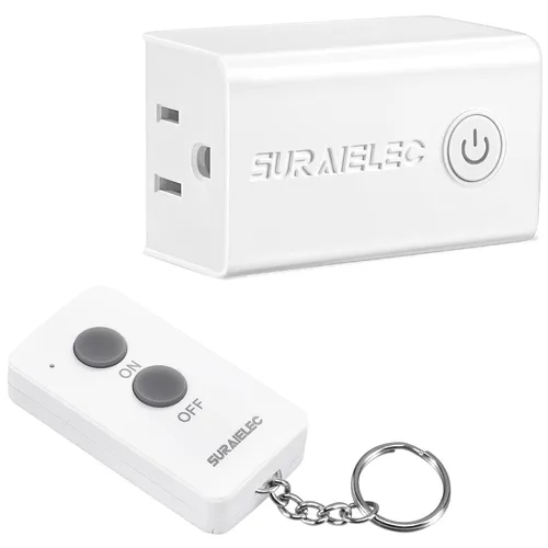 Vista 9 de Toma de control remoto de 15 amperios, interruptor de luz inalámbrico, color negro Plug & Play, 100 ft RF Range, No Wiring/WiFi, Decorator Rocker