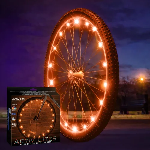 Vista 10 de Activ Life Luces LED para rueda de bicicleta con pilas incluidas. Obtén 100% más brillantes y visibles desde todos los ángulos para la máxima