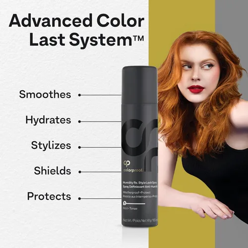 Vista 7 de Colorproof Humidity Rx Style Lock Spray para el cabello, 5 onzas líquidas, laca para el cabello sin sulfato con aroma a madera de coco