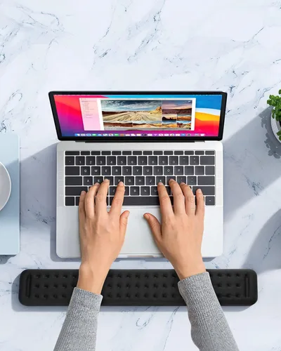 Vista 7 de Lekvey - Reposamuñecas para teclado de computadora, reposamuñecas ergonómico de espuma viscoelástica para aliviar el dolor, almohadilla