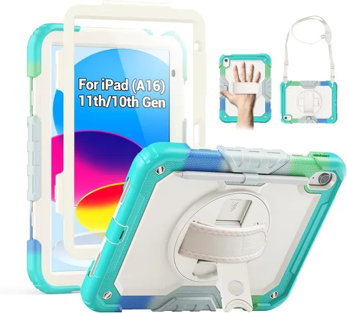 Vista 23 de SEYMAC Funda para iPad Air de 5ª/4ª generación de 10.9 pulgadas, Funda Protectora de Cuerpo Completo Resistente a Golpes con Protector de Pantalla