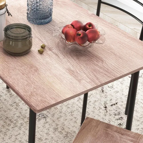 Vista 8 de HOMCOM Juego de mesa de comedor de 5 piezas para 4, mesa y sillas de cocina que ahorran espacio, juego de comedor rectangular con marco de acero