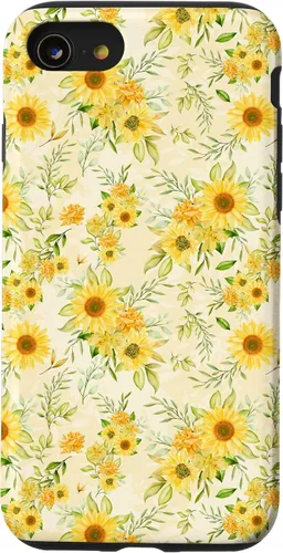 Vista 18 de Cute Sunflower Pattern Yellow Pastel Flower Case for iPhone 16